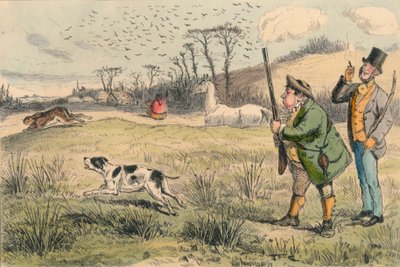Sr. Jogglebury Crowdey com seu cachorro e sua arma, c1860s. de John Leech