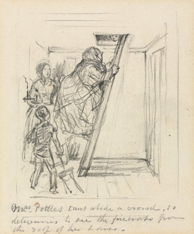 "Sra. Pottles não suporta uma multidão" de John Leech