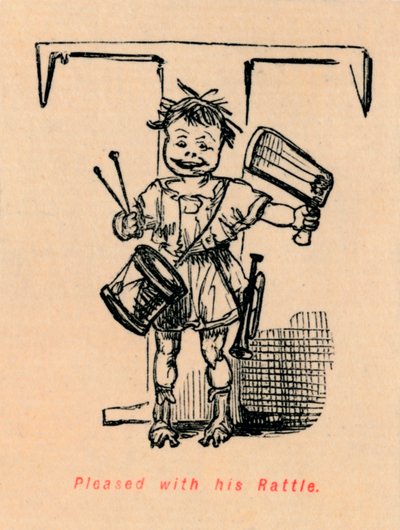 Satisfeito com seu chocalho, 1852 de John Leech