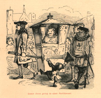 Rainha Anne vai abrir o Parlamento, 1897. de John Leech
