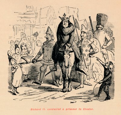 Richard II. conduziu um prisioneiro a Chester, c1860, c1860 de John Leech