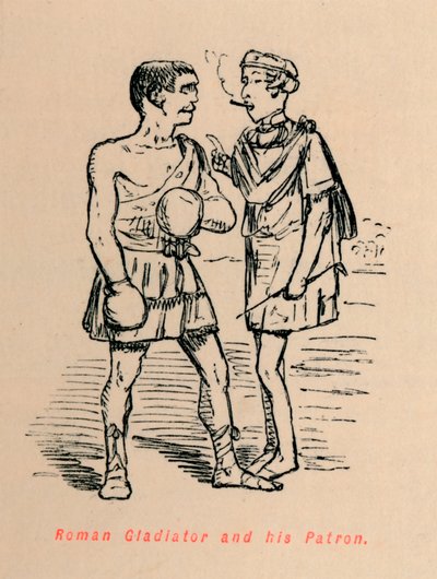 Gladiador romano e seu patrono, 1852 de John Leech