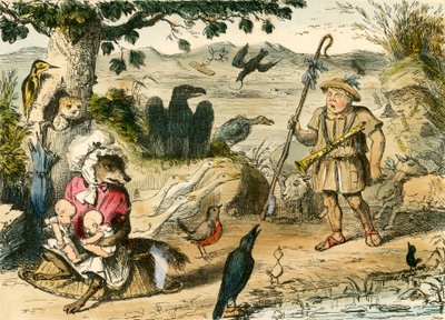 Rômulo e Remo descobertos por um pastor gentil de John Leech