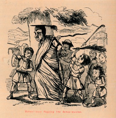 Meninos da escola açoitando o professor, 1852 de John Leech