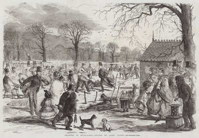 Patinando no Hyde-Park de John Leech