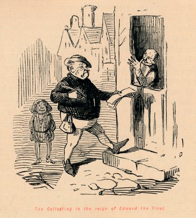 Cobrança de impostos no reinado de Eduardo o Primeiro, c1860, c1860 de John Leech