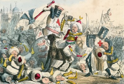 Combate fantástico entre Richard Coeur de Lion e Saladino de John Leech