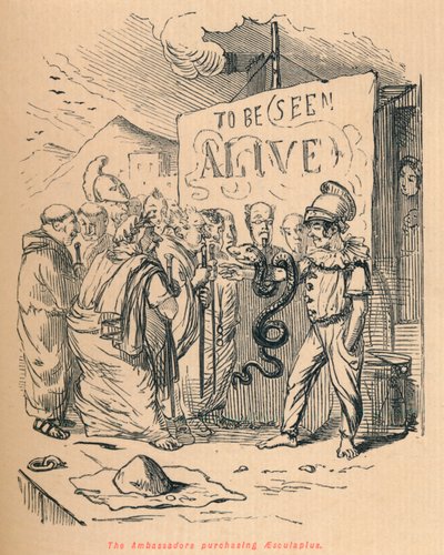 Os embaixadores que compraram Aesculaplus, 1852 de John Leech