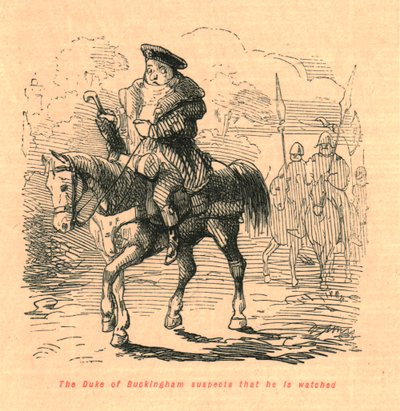 O duque de Buckingham suspeita que ele é vigiado em 1897. de John Leech