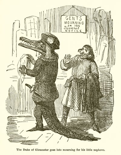 O duque de Gloucester entra em luto por seus pequenos sobrinhos de John Leech