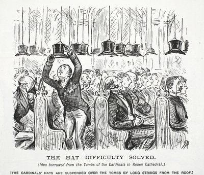 A dificuldade do chapéu resolveu de John Leech