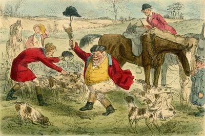 The Kill, no dia do gato e do creme, c1854. de John Leech