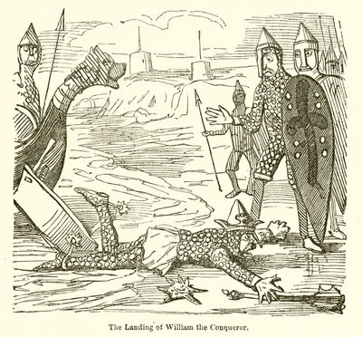 O desembarque de Guilherme, o Conquistador de John Leech