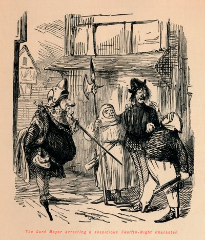 O Lord Mayor prendendo um personagem suspeito da décima segunda noite, c1860, c1860 de John Leech