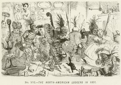 Os lodgers norte-americanos em 1851 de John Leech
