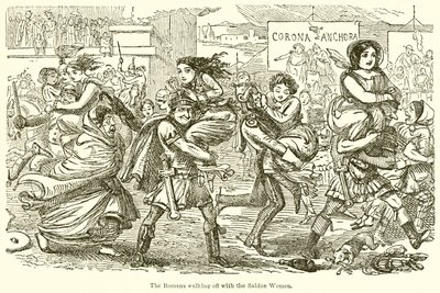 Os Romanos Andando com as Mulheres Sabinas de John Leech