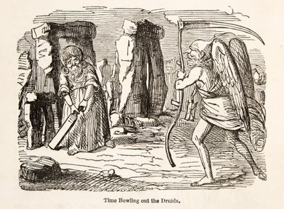 Time Bowling out the Druids, de The Comic History of England, pub. 1864 de John Leech