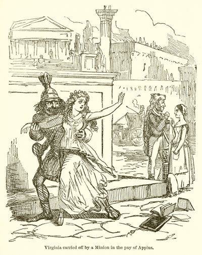 Virgínia levada por um Minion no Pago de Appius de John Leech