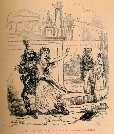 Virginia levada por um lacaio em troca de Appius, 1852 de John Leech