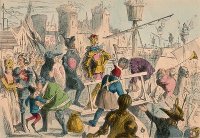 Embarque do rei Henrique Quinto em Southampton. AD1515, 1850 de John Leech and Gilbert Abbott A Beckett