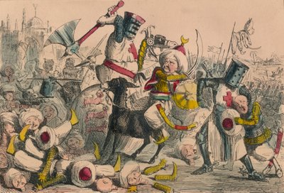 Terrific combate entre Richard Coeur de Lion e Saladin, 1850 de John Leech and Gilbert Abbott A Beckett