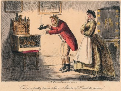 Este é um belo presente para um Mestre de Cães receber, 1865. Artistas: John Leech, Hablot Knight Browne. de John Leech and Hablot Knight Browne
