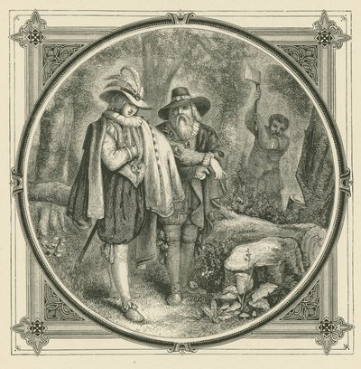 Um golpe não cai um carvalho (gravura) de John Leighton