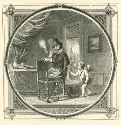 O fumo é o alimento dos Amantes (gravura) de John Leighton