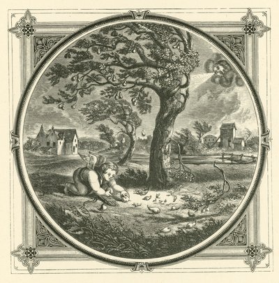 A pêra madura cai pronta para a mão (gravura) de John Leighton