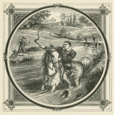 Embora levado à beira da água, nenhum golpe pode forçar o cavalo a beber (gravura) de John Leighton