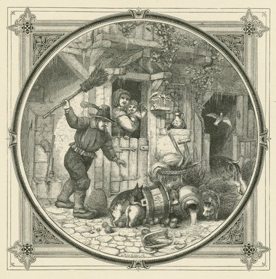 O que a porca faz, os porquinhos devem pagar (gravura) de John Leighton
