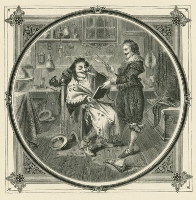 Quem aprenderia a barbear-se bem, deve primeiro praticar na barba de um tolo (gravura) de John Leighton