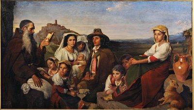 Um sermão, um monge pregando na campagna romana de John Leslie