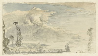 Céu nublado sobre uma paisagem montanhosa de John Linnell (II)