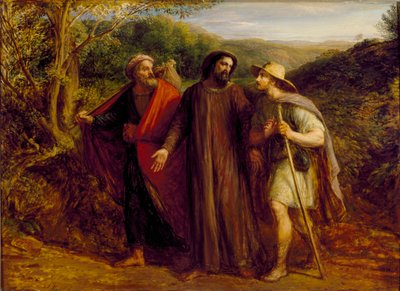 A Aparição de Cristo aos Dois Discípulos que viajavam para Emaús, 1835 de John Linnell