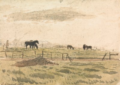 Cavalos num Paddock de John Linnell