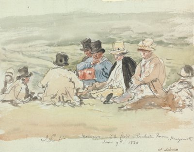 Ceifeiras no Campo em Porchester Terrace, Bayswater, 9 de Junho de 1830 de John Linnell