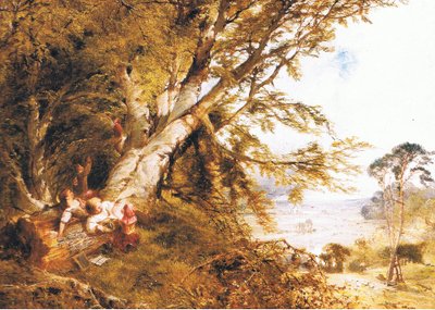 O ninho das aves, a partir de uma revista ou fonte de livro desconhecida de John Linnell