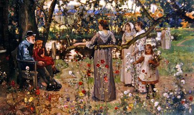 O Jardim de Verão (óleo sobre tela) de John Lochhead