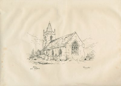 Igreja de Acton Trussell: litografia com caneta e tinta, séc. de John Louis Petit