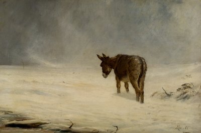 Um burro na neve de John MacWhirter
