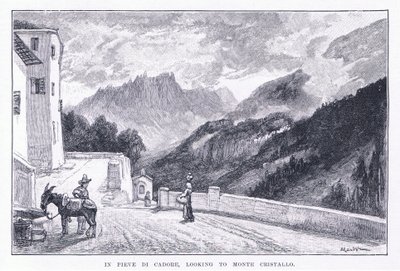 Em Pieve Di Cadore, olhando para Monte Cristallo, de The Magazine of Art 1893, Cassell and Company de John MacWhirter