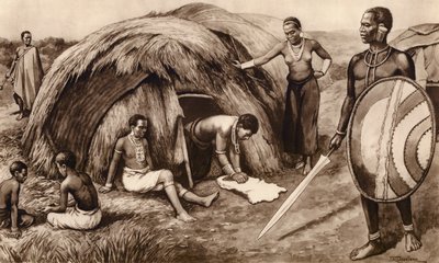 Família nativa no Quénia (litografia) de John Macfarlane