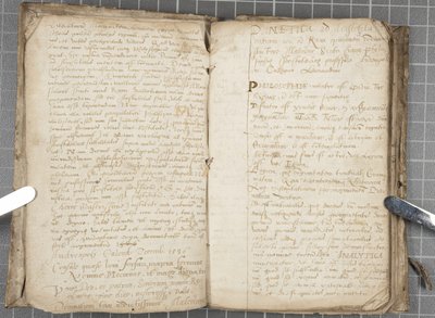 Notas de aula sobre dialética, c.1584-86 (caneta e tinta no papel em volume encadernado) de John Malcolm