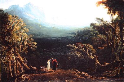 Edwin e Angelina ou, O Eremita (óleo sobre tela) de John Martin