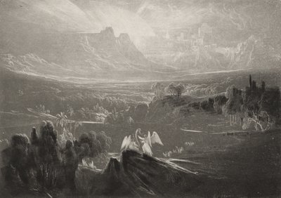 Céu - os rios da felicidade ..., c.1827 (mezzotint) de John Martin