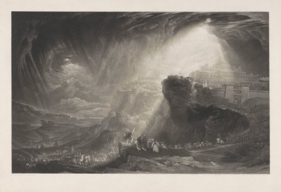 Josué ordena que o sol fique parado, prova antes do texto de John Martin