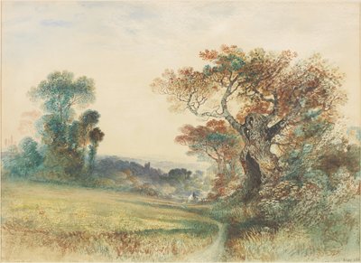 Paisagem com figuras numa telha de John Martin