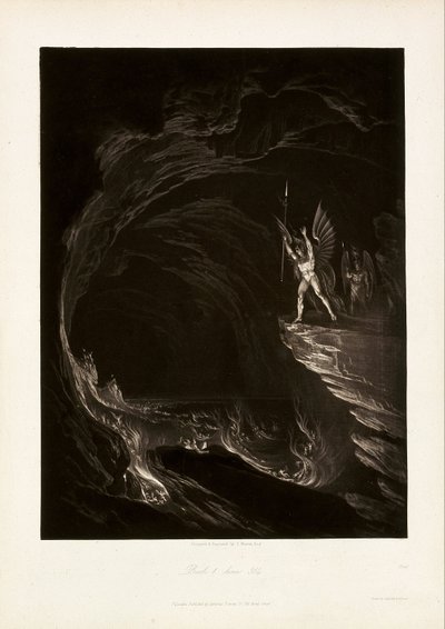 Satanás Despertando os Anjos Caídos, Livro 1, linha 314, de John Milton, Paraíso Perdido de John Martin