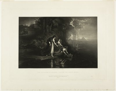 A Filha do Faraó Encontrando o Menino Moisés, de Ilustrações da Bíblia de John Martin